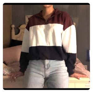 Pacsun Quarter-Zip Color Block Sweater.